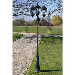 vidaXL Lampadaire de jardin 3 bras 230 cm Vert foncé/Noir Aluminium