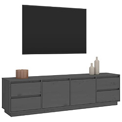 Acheter Maison Chic Meuble TV scandinave - Banc TV pour salon Gris 176x37x47,5 cm Bois de pin massif -MN91334