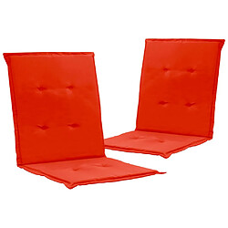 Decoshop26 lot de 2 coussins de chaise de jardin 100% polyester rouge 100 x 50 x 3 cm DEC021686