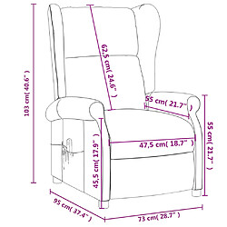 vidaXL Fauteuil inclinable électrique à oreilles gris foncé tissu pas cher