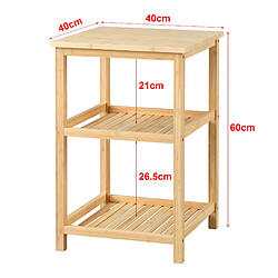 Helloshop26 Étagère sur pied à 3 niveaux 60 x 40 x 40 cm bambou 03_0007069