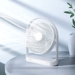 Avis Ventilateur de Bureau JISULIFE, Petit Ventilateur de Bureau Portable à Piles avec 4 Vitesses, 15 Heures Maximum, Flux d'Air Puissant, Ultra Silencieux, Rechargeable par USB 4000 mAh