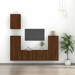 Maison Chic Ensemble de meubles TV 5 pcs pour salon - Chêne marron Bois d'ingénierie -MN34843