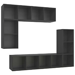 Maison Chic Ensemble de meubles TV 4 pcs pour salon - Gris Bois d'ingénierie -MN35679