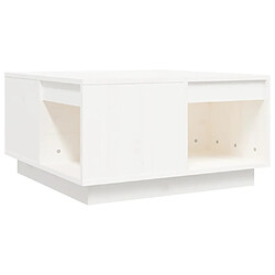 ComfortXL Table Basse Blanc 60x61x32,5 Cm Bois Massif De Pin