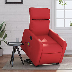 Maison Chic Fauteuil Relax pour salon, Fauteuil inclinable de massage Rouge Similicuir -GKD85286