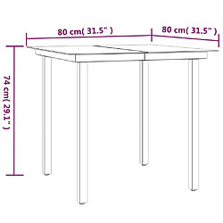 vidaXL Ensemble à manger de jardin 3pcs gris/noir résine tressée/acier pas cher