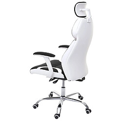 Mendler Chaise de bureau HWC-F12, chaise pivotante, tissu + similicuir ~ noir/blanc pas cher