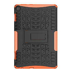 Coque en TPU texture de pneu, résistant aux chocs avec béquille pour votre Lenovo Tab M10 (Gen 3) - orange