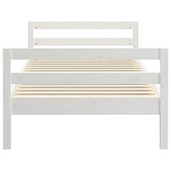 Maison Chic Lit adulte - Cadre de lit,Structure du lit Contemporain Blanc 75x190 cm Bois de pin massif -MN16076 pas cher