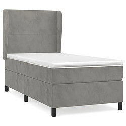 vidaXL Sommier à lattes de lit et matelas Gris clair 80x200 cm Velours