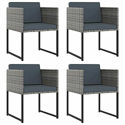 Maison Chic Salon de jardin 9 pcs + coussins - Mobilier/Meubles de jardin - Table et chaises d'extérieur Résine tressée Gris -MN38622