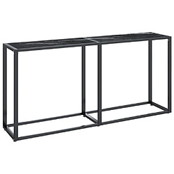 Maison Chic Table console | Meuble d'entrée | Table d'appoint Marbre noir 160x35x75,5 cm Verre trempé -GKD82029