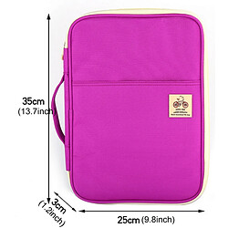 Acheter Wewoo Fournitures de bureau Sac à Violet documents à fermeture à glissière multi-usage A4