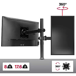 Acheter Duronic DM151X2 Support d'écran de PC à Pince pour Bureau | Hauteur Ajustable | Rotatif / Inclinable / Pivotable | Compatibilité avec Moniteurs VESA 75/100 | 1 Extension | Passes câbles inclus