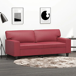 Maison Chic Canapé à 2 places,Sofa de Salon,Canapé droit Rouge bordeaux 140 cm Similicuir -GKD794191