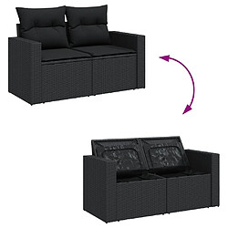 Avis Maison Chic Ensemble Tables et chaises d'extérieur 7pcs avec coussins,Salon de jardin noir résine tressée -GKD167601