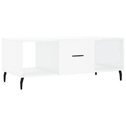 Maison Chic Table basse,Table Console Table d'appoint, Table pour salon Blanc brillant 102x50x40 cm Bois d'ingénierie -MN45399