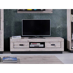 Bestmobilier Otis - meuble TV - bois gris - 170 cm - style contemporain