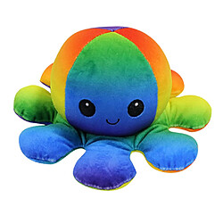 2x Double Face Flip Octopus En Peluche Réversible Vie Marine Colorée