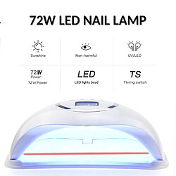 Universal Lampe UV 72W NEW5 PRO LED Lampe à ongles pour manucure à deux mains 36 lampes 36 LED perles clous N clous solidification clous gel clous lime couteaux | Sèche-ongles(blanche)