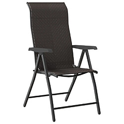 Avis vidaXL Chaises pliables de jardin lot de 8 café noir résine tressée