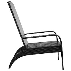 Avis vidaXL Chaise de jardin Adirondack Noir Résine tressée