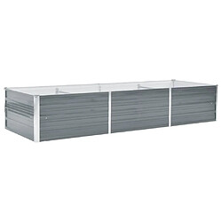 vidaXL Lit surélevé de jardin Acier galvanisé 240x80x45 cm Gris