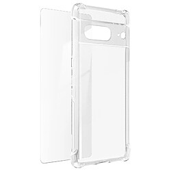 Avizar Pack Protection Google Pixel 7 Coque Renforcée + Verre Trempé Transparent