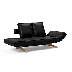 Acheter Inside 75 Canapé design GHIA WOOD convertible lit 210*80 cm tissu Fanual Noir