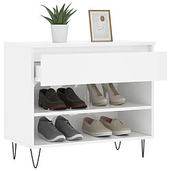 Acheter Maison Chic Armoire à chaussure,Meuble à Chaussures Blanc brillant 70x36x60 cm Bois ingénierie -MN31591