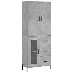 vidaXL Buffet haut Gris béton 69,5x34x180 cm Bois d'ingénierie