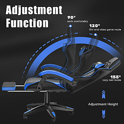 Avis Fauteuil de Bureau - BIGZZIA Siège de bureau Réglable - Chaise gaming avec Appui-tête et Support lombaire, 136kg, Noir et Bleu