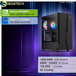 Sedatech PC Gamer • Intel i7-12700KF • RTX4070 • 16Go RAM • 1To SSD M.2 • sans OS