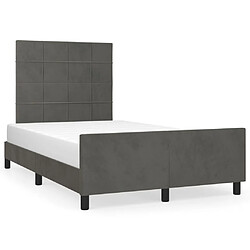 Maison Chic Lit adulte - Cadre Structure de lit avec tête de lit Contemporain Gris foncé 120x200 cm Velours -MN40601