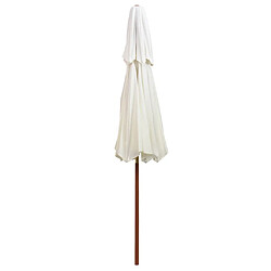 Acheter ComfortXL Parasol De Terrasse 270 X 270 Cm Poteau En Bois Blanc Crème