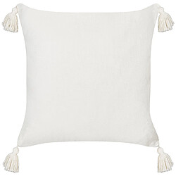 Acheter Beliani Lot de 2 coussins BANKSIA Coton 45 x 45 cm À rayure Impression en bloc Blanc