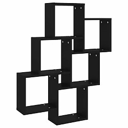 Maison Chic Étagère cube murale,Etagère de rangement flottante Noir 78x15x93 cm Aggloméré -MN20657