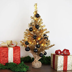 Sapin de Noël, or, décoratif, sapin de Noël décoratif avec toile de jute, 60 cm pas cher