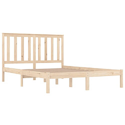 Avis vidaXL Cadre de lit sans matelas bois massif 140x190 cm