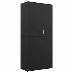 Maison Chic Armoire à Chaussures Noir,Meuble de Rangement à Chaussures 80x39x178 cm Aggloméré -MN89311