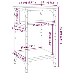 vidaXL Table d'appoint Chêne marron 35x30x60 cm Bois d'ingénierie pas cher