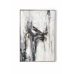 Pegane Ensemble 2 tableaux peinture à l'huile sur toile,peinte avec cadre en bois noir - Longueur 160 x Profondeur 3.5 x Hauteur 120 cm