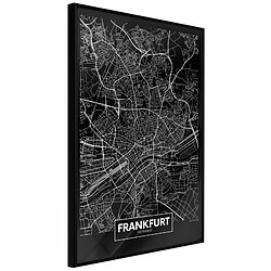 Paris Prix Affiche Murale Encadrée City Map Frankfurt Dark 20 x 30 cm Noir