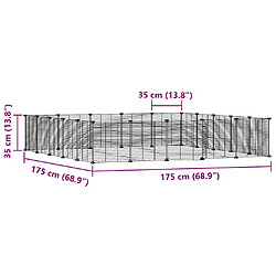 Acheter vidaXL Cage animaux de compagnie à 20 panneaux et porte Noir 35x35 cm