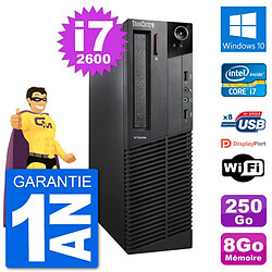 PC Lenovo M92p SFF Intel i7-2600 RAM 8Go Disque Dur 250Go Windows 10 Wifi - Occasion