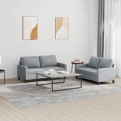 Maison Chic Ensemble de canapés 2 pcs avec coussins, Canapé droit Sofa pour Salon Gris clair Tissu -GKD506073