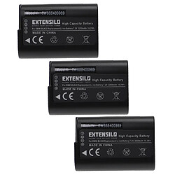 Vhbw EXTENSILO 3x Batteries compatible avec Panasonic Lumix DC-S5, DC-S5K, G9, GH5, GH5S appareil photo, reflex numérique (2250mAh, 7,2V, Li-ion)