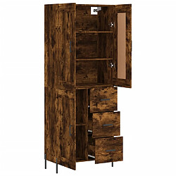 Avis vidaXL Buffet haut Chêne fumé 69,5x34x180 cm Bois d'ingénierie