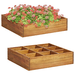 Maison Chic Jardinière,Lit surélevé - Bac à fleurs - pot de fleurde jardin à herbes Bois d'acacia massif 60x60x15 cm -GKD39050